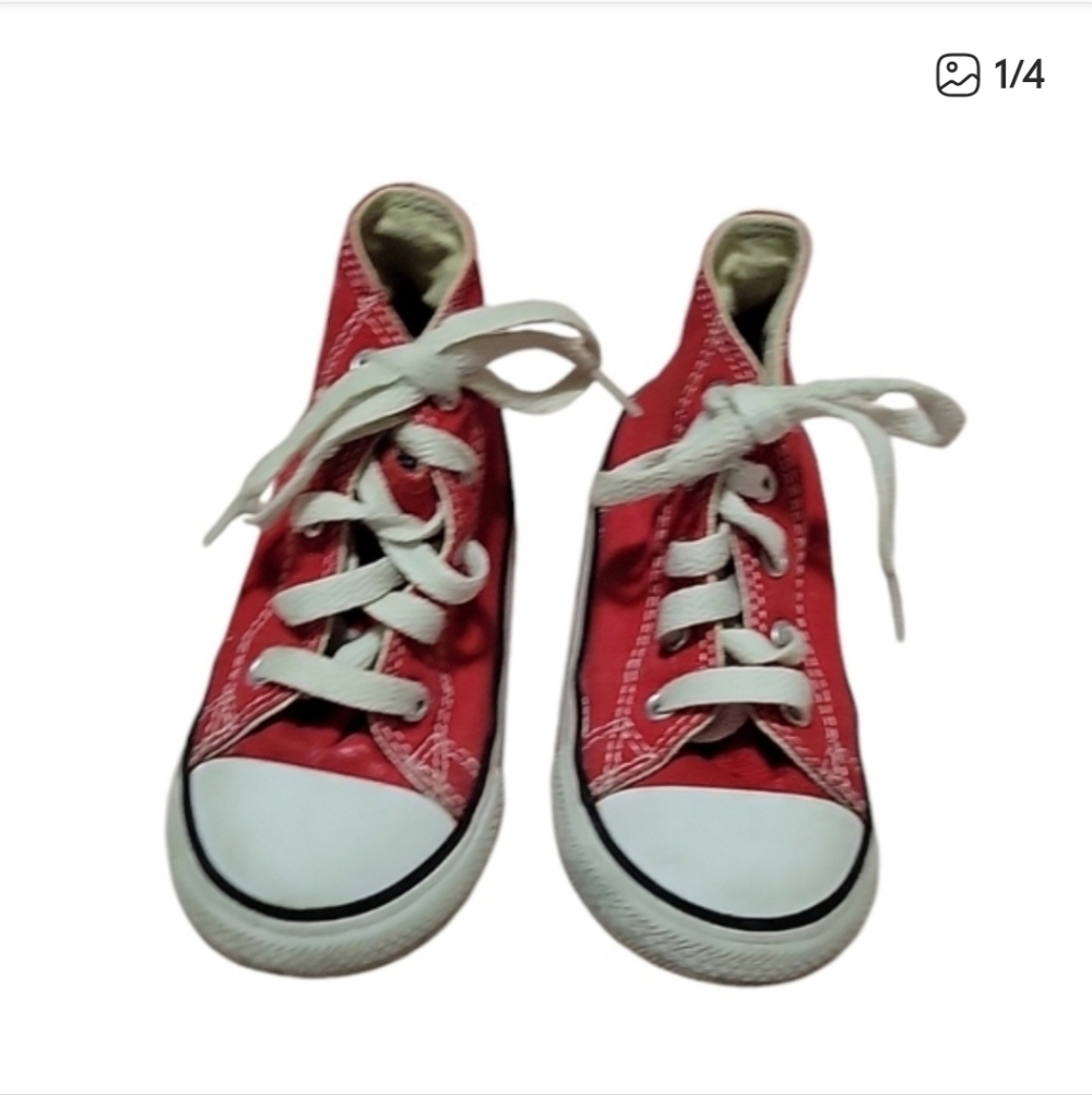 Converse Kids Red High-Top Sneakers Size 8